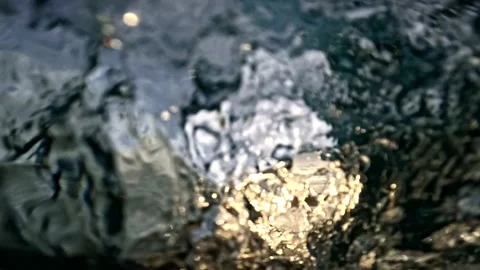 Powerful wave breaks underwater turbulence, strong wave crashing, clouds. Видео 284896378