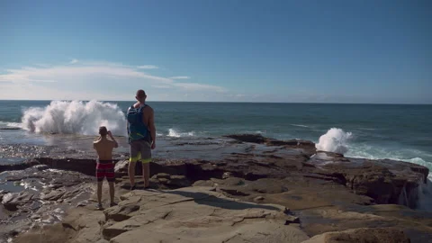 Powerful waves of the Atlantic Ocean. Waves and rocks of the Atlantic Ocean. Bea Stock Footage 294638312