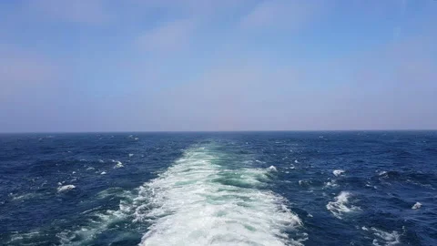 Powerful waves following the ship. Stock Footage 120832035