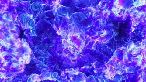 Powerful waves of pink-blue smoke boil on a black background. Fluid background. Stock-Footage 189976852