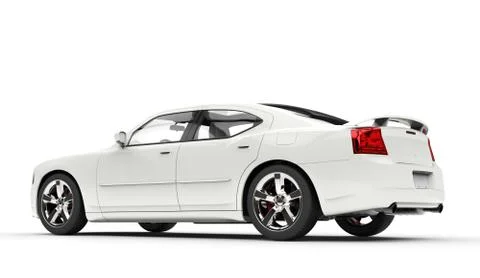 Powerful White Car Stock Illustration