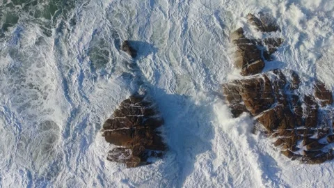 Powerful White Ocean Waves Crashing In Slow Motion Stock Footage 327452084