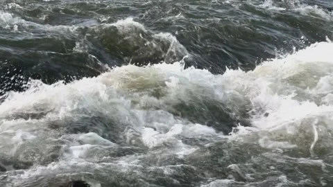 Powerful White Water Rapids Flowing in a River in slow motion. Stock Footage 300269796