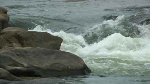 Powerful white water river rapids - closeup - hd - 1920x1080 Stock Footage 11060090
