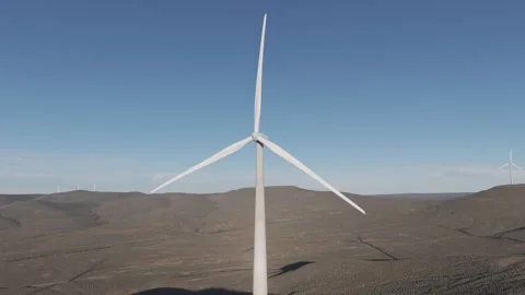 Powerful Wind Turbines in Motion Stock Footage 342609222