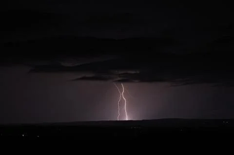 Powerfull lightning bolts Stock Photos