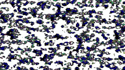 Powerfully colored, multi color, noisy, fast fluid effect Stock Footage 147131677