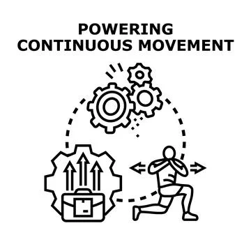 Powering continuous movement and business progress cycle Stock Illustration