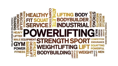 Powerlifting animated word cloud,animati... | Stock Video | Pond5