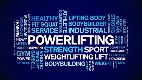 Powerlifting animated word cloud,animati... | Stock Video | Pond5