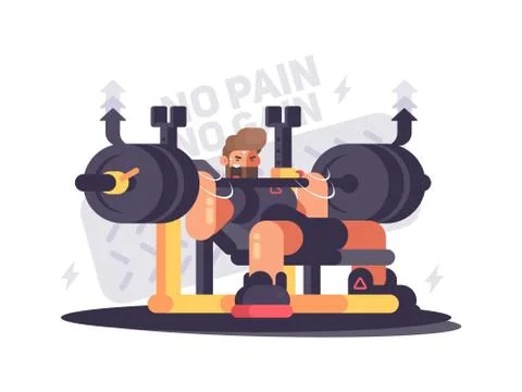 Powerlifting athlete in competitions Stock Illustration