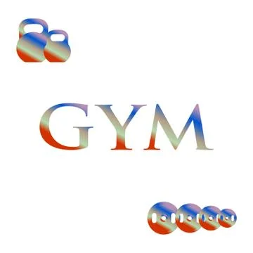 Powerlifting gym workout elements. Illustrazione stock