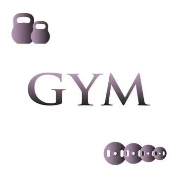 Powerlifting gym workout elements. Illustrazione stock