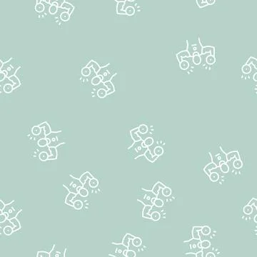 Powerlifting sport line seamless pattern イラスト素材
