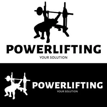 Powerlifting vector logo.Brand's logo in the form of a powerlifter Stock Illustration