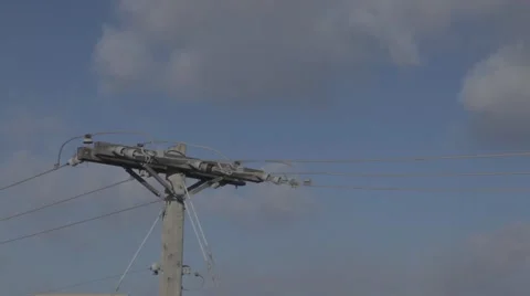 Powerline and Just Sky Stock Footage 46695887