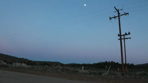 Powerline Evening 2 Stock Footage 740341