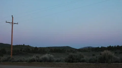 Powerline Evening Stock Footage 740346