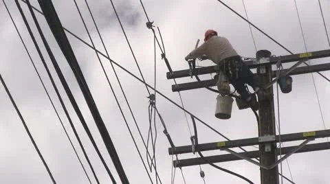 Powerline maintenance Video stock 10908226
