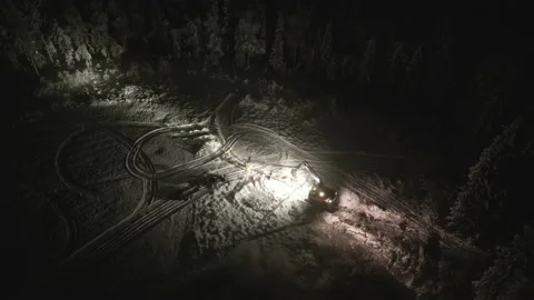 Powerline night work 02 Video stock 237547021
