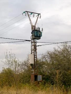 Powerline pole Foto stock