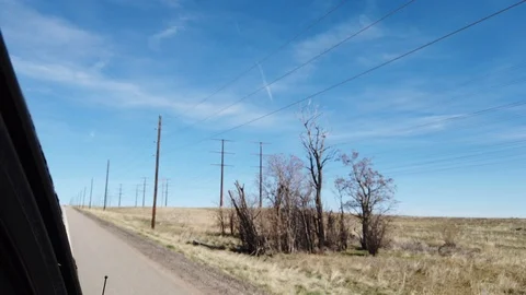 Powerline Road Stock Footage 106275984