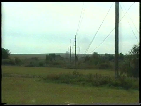 Powerline Row Stock Footage 344382004