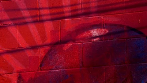 Powerline Shadow over Graffiti 5 Stock Footage 85823386