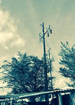 Powerline in the sky Stock Photos
