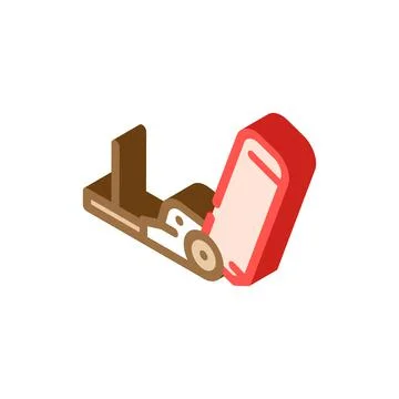 Powerline sled isometric icon vector illustration Stock Illustration
