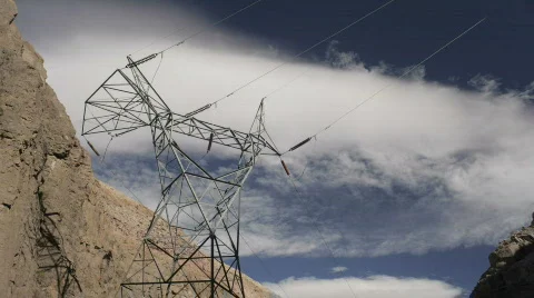Powerline Timelapse Stock Footage 785600