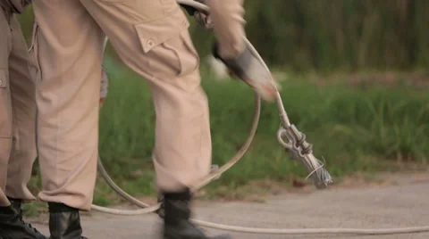 Powerline Workers Video stock 60606477