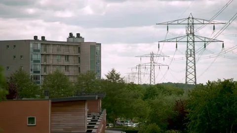 Powerlines 001 Stock Footage 131966068