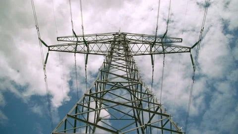 Powerlines pylon [timelapse] Stock Footage 131966102