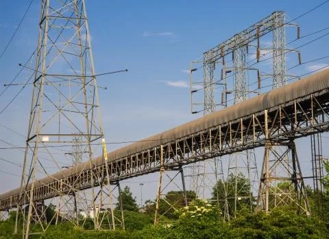 Powerlines structure Stock Photos