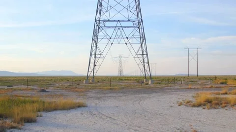 Powerlines zoom center Stock Footage 53284867