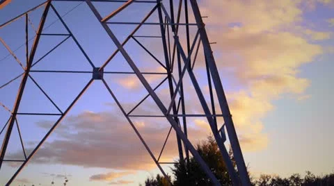 PowerLineSunset 24fps Stock-Footage 12187690