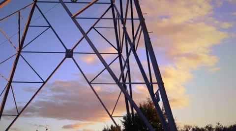 PowerLineSunset 30fps Stock-Footage 12187724