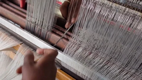 Powerloom worker doing their work so perfectly Stock Footage 148230605