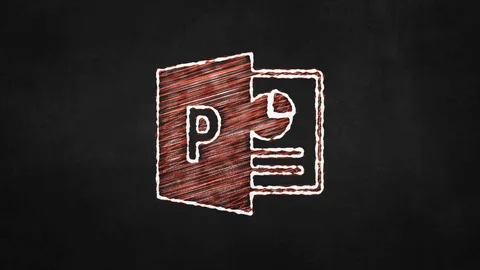 Powerpoint document in chalk - school, digital tools Stock Footage 93006379