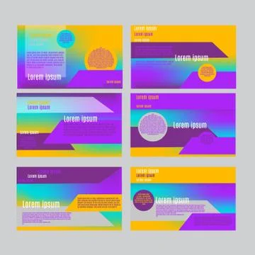 Powerpoint slides presentation templates set. Can be used in creative flyer a Stock Illustration