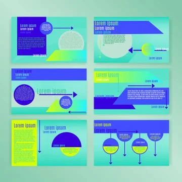 Powerpoint slides presentation templates set. Can be used in creative flyer a Stock Illustration
