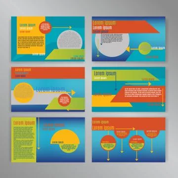 Powerpoint slides presentation templates set. Can be used in creative flyer a Stock Illustration