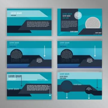 Powerpoint slides presentation templates set. Can be used in creative flyer a Stock Illustration