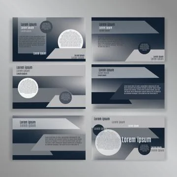Powerpoint slides presentation templates set. Can be used in creative flyer a Stock Illustration