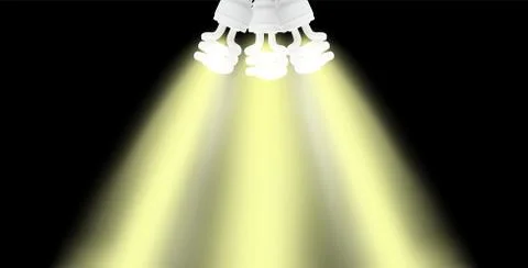 Powersave lamp on Black Background. Vector Illustration. Stock Illustration