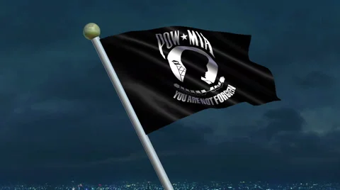 POW/MIA Flag Animation  – 4K Resolution Ultra HD Stockbeeldmateriaal 41775485