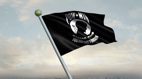 POW/MIA Flag Animation  – 4K Resolution Ultra HD Stock Footage 41775723