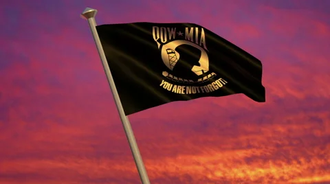 POW/MIA Flag Animation  – 4K Resolution Ultra HD Stockbeeldmateriaal 41775872