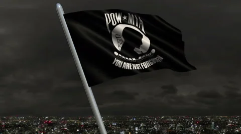 POW/MIA Flag Animation  – 4K Resolution Ultra HD Stockbeeldmateriaal 41776020